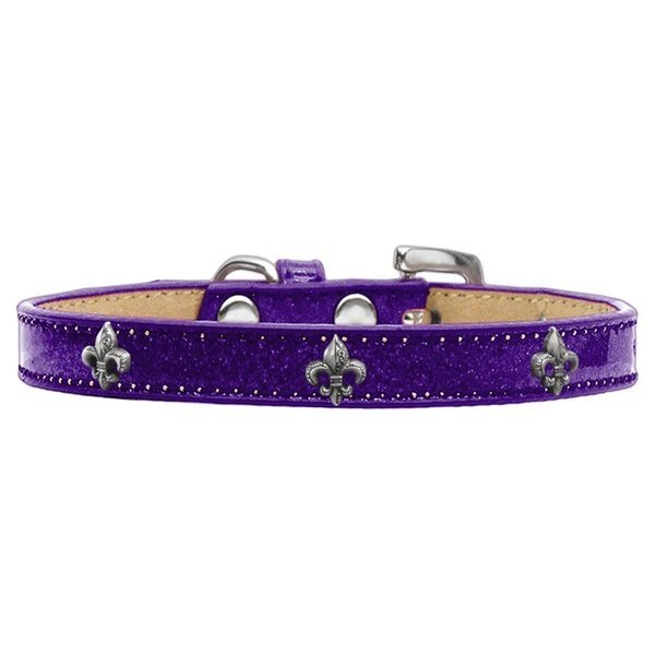 Silver Fleur De Lis Widget Dog CollarPurple Ice Cream Size 12, Mirage Pet Products, Mfr#: 633-15 PR12